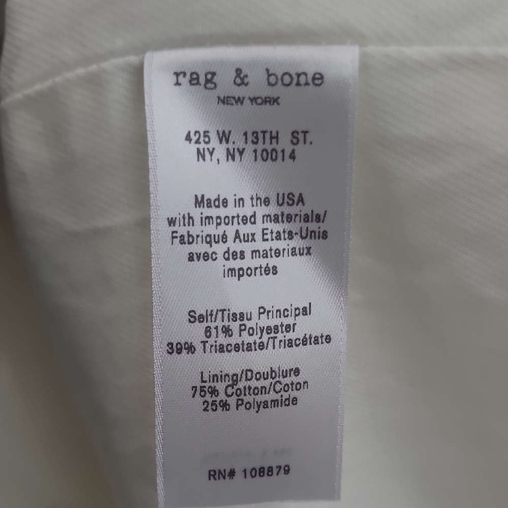 Rag & Bone Cream/White Sleeveless Open Back Dress Size L - Picture 15 of 15